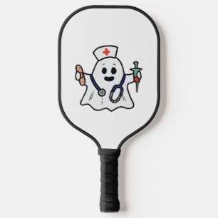 Nurse Ghost Scrub Halloween Costume For Nurses Pickleball Paddle