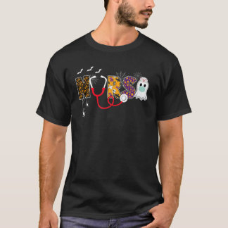Nurse Ghost Wear Mask Halloween Stethoscope RN T-Shirt