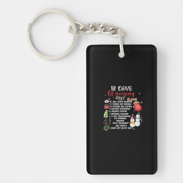 Nurse Gift 12 Days Of Nursing Key Ring (Front)