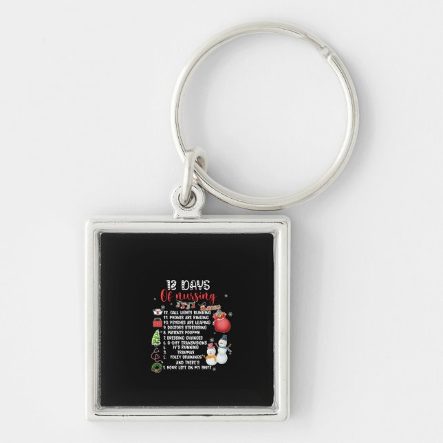 Nurse Gift 12 Days Of Nursing Key Ring (Front)