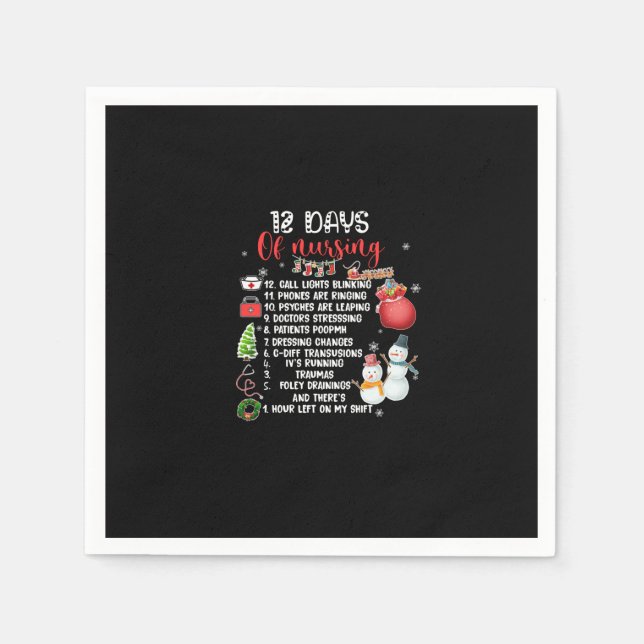 Nurse Gift | 12 Days Of Nursing Napkin (Front)