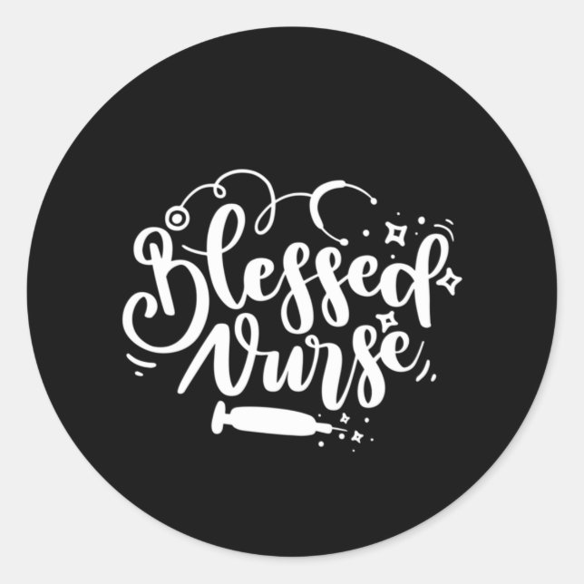 Nurse Gift Blessed Nurse Classic Round Sticker (Front)