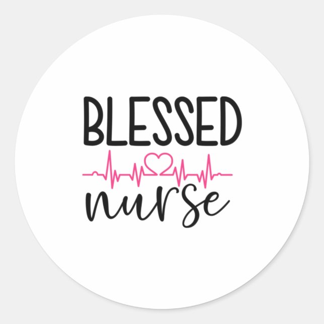 Nurse Gift Blessed Nurse Classic Round Sticker (Front)