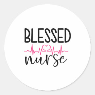 Nurse Gift Blessed Nurse Classic Round Sticker