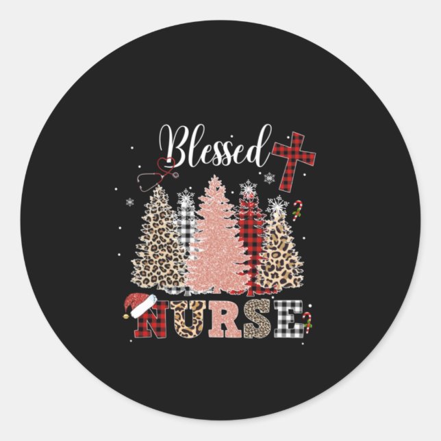 Nurse Gift Blessed Nurse Classic Round Sticker (Front)