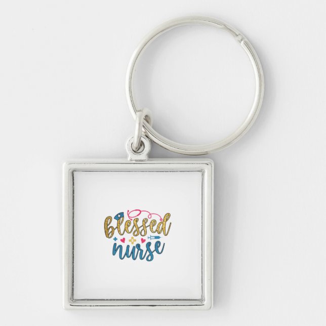 Nurse Gift | Blessed Nurse Key Ring (Front)