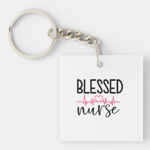 Nurse Gift Blessed Nurse Key Ring