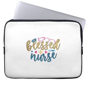 Nurse Gift Blessed Nurse Laptop Sleeve