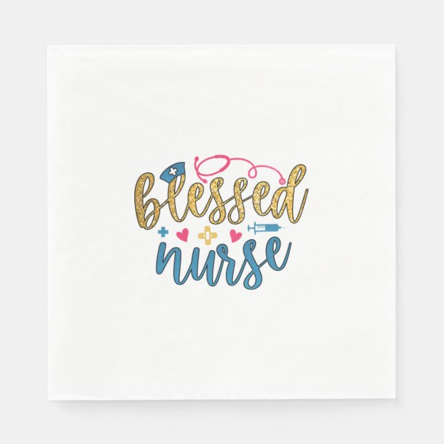Nurse Gift | Blessed Nurse Napkin (Front)