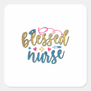 Nurse Gift Blessed Nurse Square Sticker