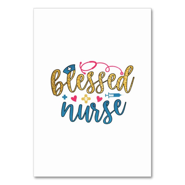Nurse Gift | Blessed Nurse Table Number (Front)