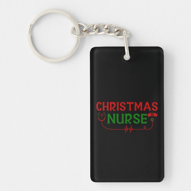 Nurse Gift Christmas Nurse Key Ring (Front)