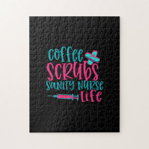 Nurse Gift Coffee Scrubs Sanity Nurse Life Jigsaw Puzzle