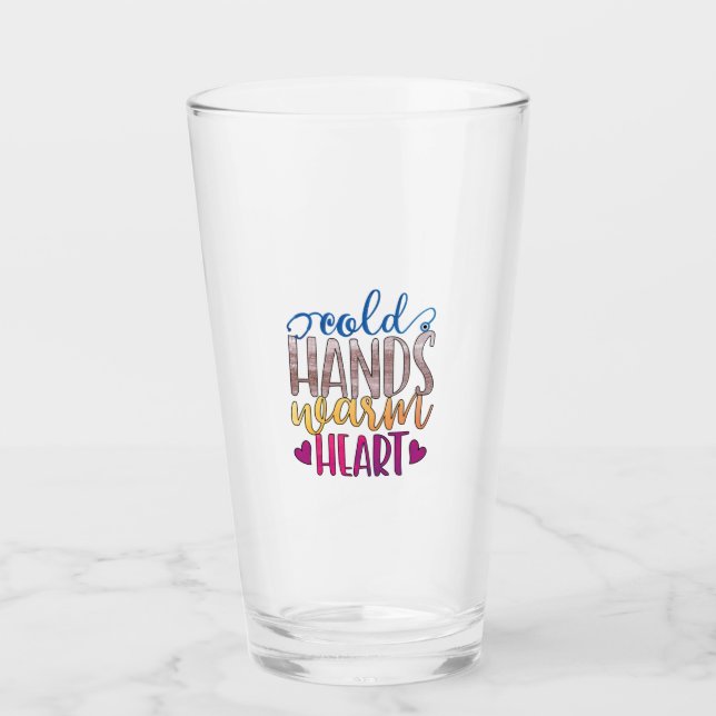 Nurse Gift | Cold Hands Varm Heart Glass (Front)