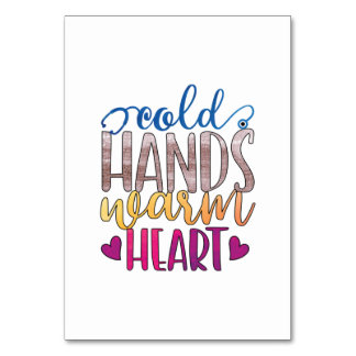 Nurse Gift | Cold Hands Varm Heart Table Number