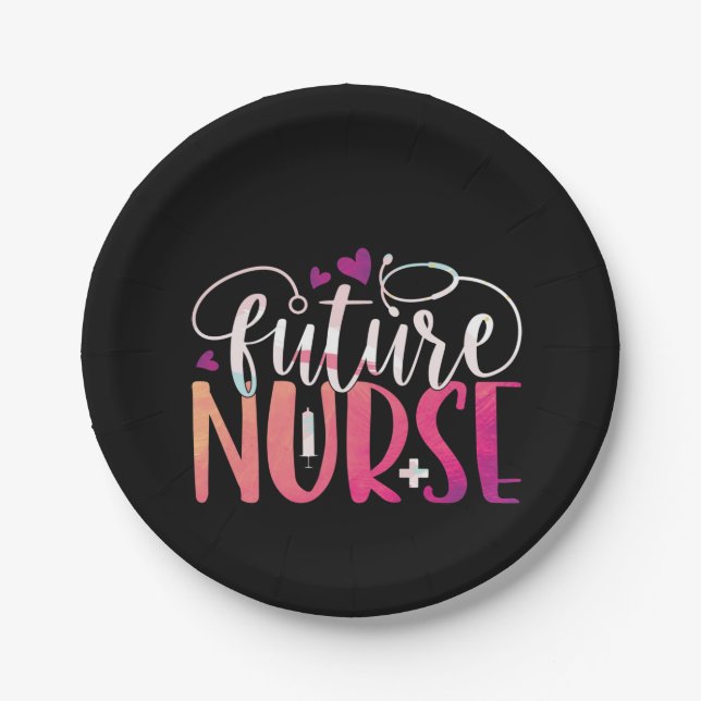 Nurse Gift Future Nurse Paper Plate (Front)