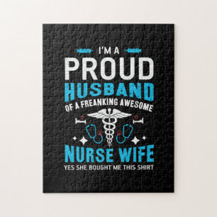Nurse Gift I Am A Proud Husband Jigsaw Puzzle