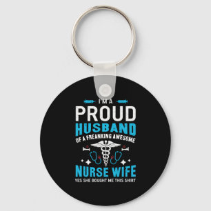 Nurse Gift   I Am A Proud Husband Key Ring