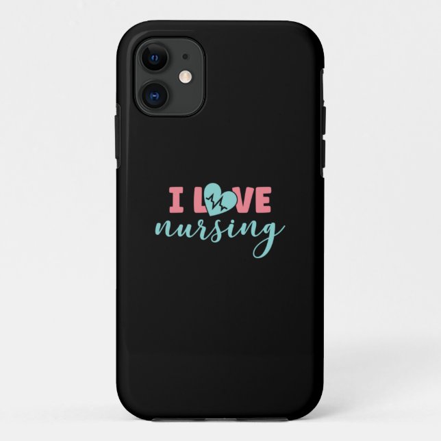 Nurse Gift | I Love Nursing Case-Mate iPhone Case (Back)