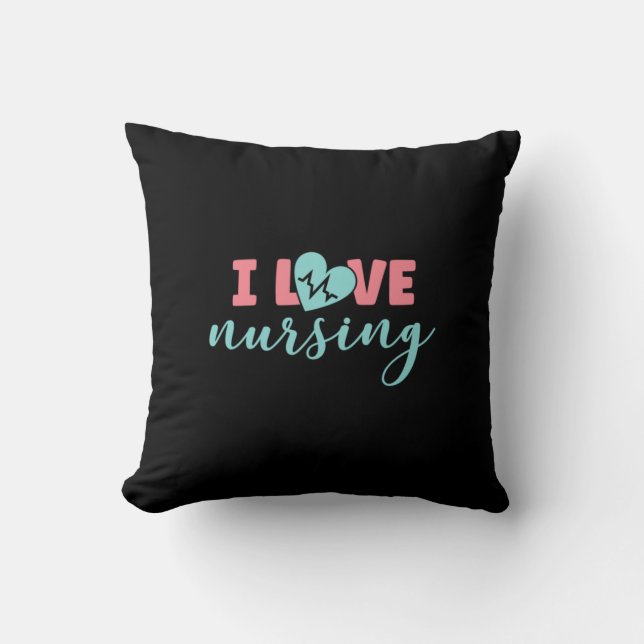 Nurse Gift | I Love Nursing Cushion (Front)
