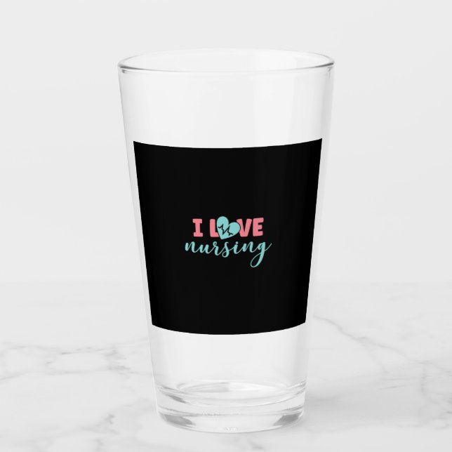Nurse Gift | I Love Nursing Glass (Front)