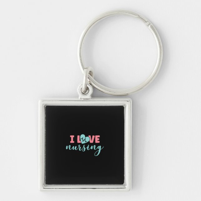 Nurse Gift | I Love Nursing Key Ring (Front)