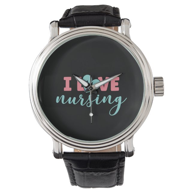 Nurse Gift I Love Nursing Watch (Front)