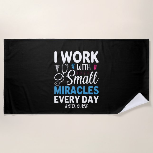 Nurse Gift I Work With Small Beach Towel (Front)