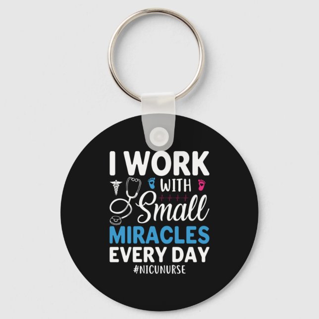 Nurse Gift | I Work With Small Key Ring (Front)