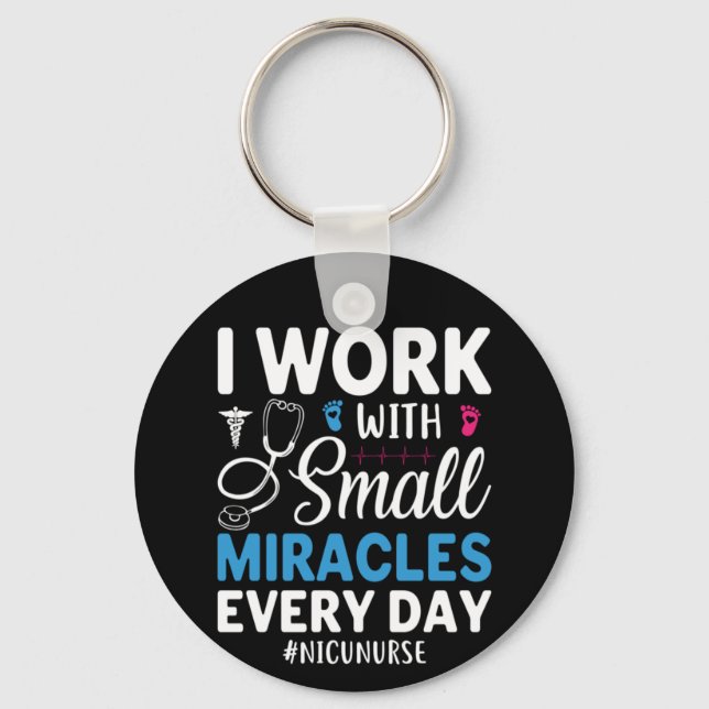 Nurse Gift I Work With Small Key Ring (Front)