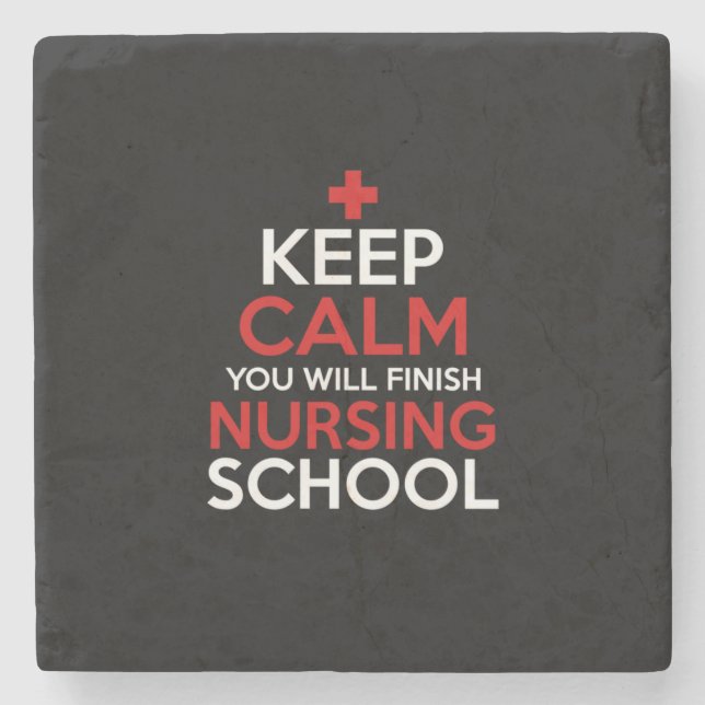 Nurse Gift | Keep Calm You Will Finish Stone Coaster (Front)