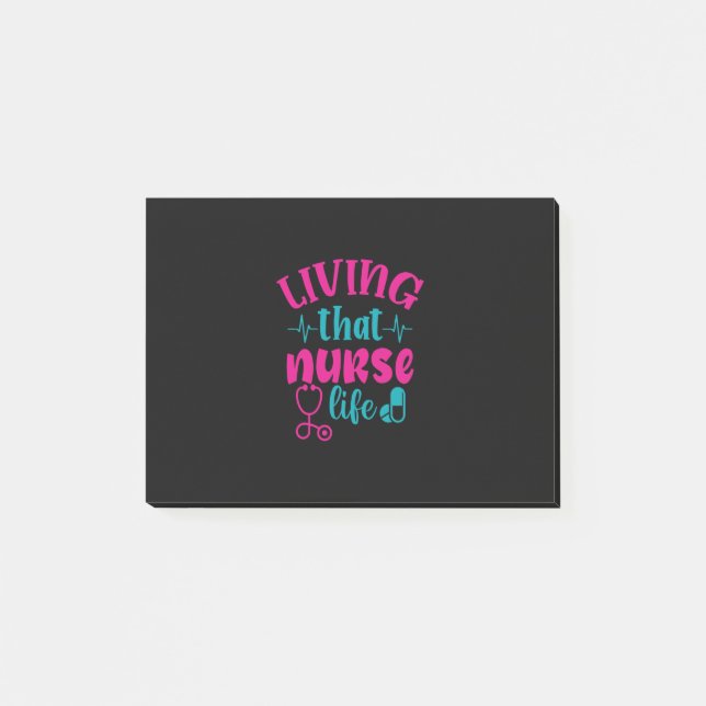 Nurse Gift | Living That Nurse Life Post-it Notes (Front)