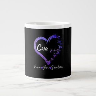 Nurse Gift Love CNA Peace Love Save Lives Large Coffee Mug