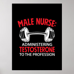 Nurse Gift   Male Nurse Administrering Poster