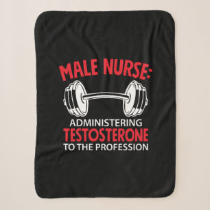 Nurse Gift Male Nurse Administrering Sherpa Blanket