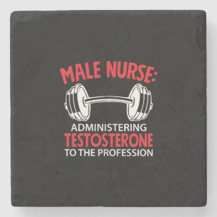Nurse Gift Male Nurse Administrering Stone Coaster