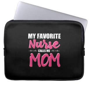 Nurse Gift   My Favourite Nurse Call Me Mum Laptop Sleeve