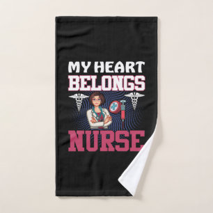 Nurse Gift My Heart Belongs Nurse Hand Towel