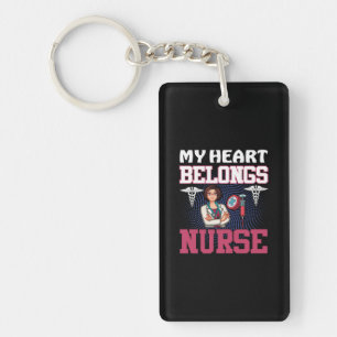 Nurse Gift   My Heart Belongs Nurse Key Ring