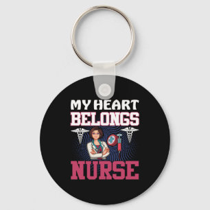 Nurse Gift   My Heart Belongs Nurse Key Ring
