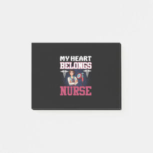 Nurse Gift   My Heart Belongs Nurse Post-it Notes