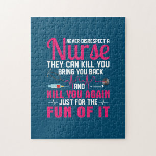 Nurse Gift Never Disrespect A Nurse Jigsaw Puzzle