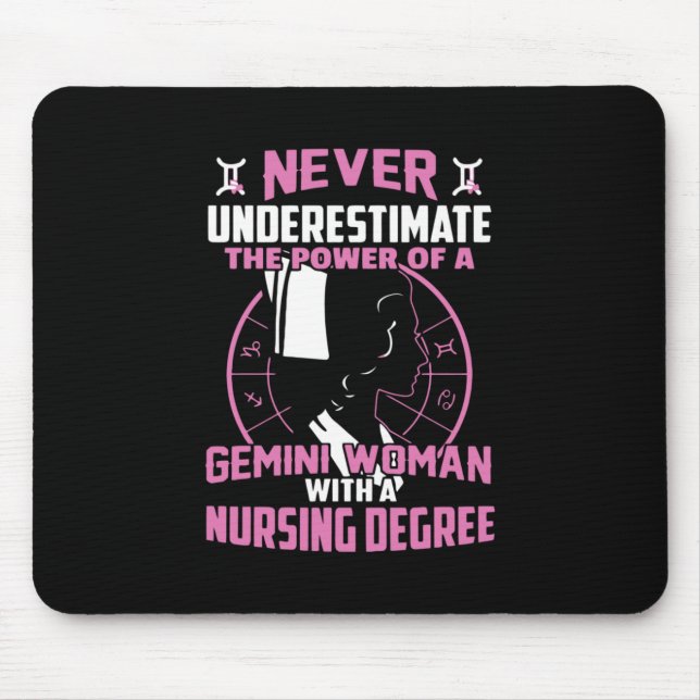 Nurse Gift | Never Underestimate The Power Mouse Pad (Front)