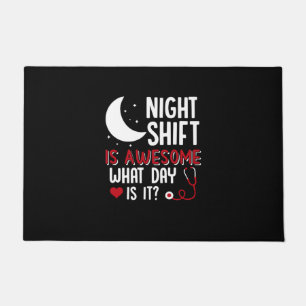 Nurse Gift Night Shift Is Awesome Doormat