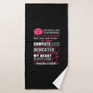 Nurse Gift No Social Life Sleep Deprived Bath Towel