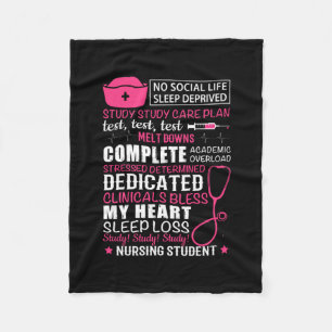 Nurse Gift No Social Life Sleep Deprived Fleece Blanket