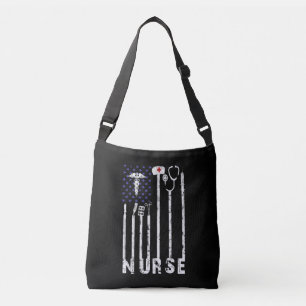 Nurse Gift   Nurse American Flag Nurse Lover Crossbody Bag