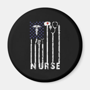 Nurse Gift   Nurse American Flag Nurse Lover Magnet
