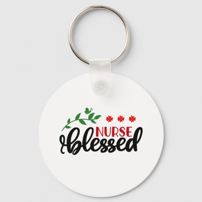 Nurse Gift Nurse Blessed Key Ring (Front)