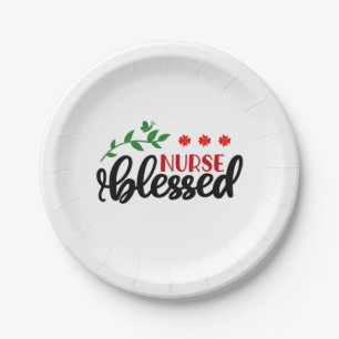 Nurse Gift Nurse Blessed Paper Plate